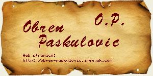 Obren Paskulović vizit kartica